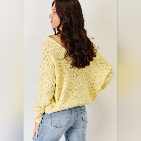 HYFVE V-Neck Patterned Long Sleeve Sweater - Picture 2 of 5